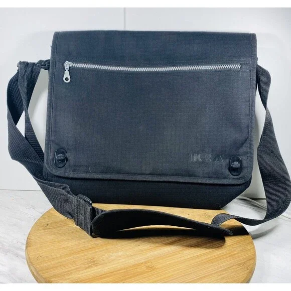 Ikea Black Messenger Bag Computer Laptop Carry Charger