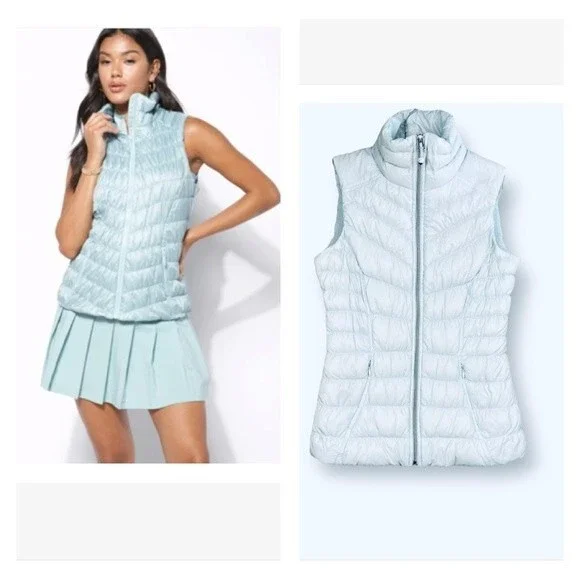 ATHLETA Vest Downalicious Deluxe Lightweight Quilted Vest - Mist Size XXS