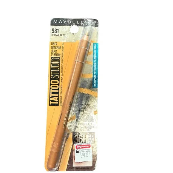 Maybelline Tattoo Studio Gel Eyeliner 981 Bronze Glitz NEW Waterproof 36H Wear