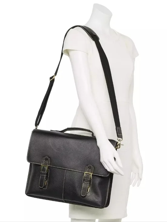 Amerileather Classical Leather Organizer Laptop Briefcase Bag Unisex New W/O Tag