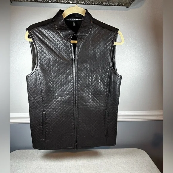 Linda Allard for Ellen Tracy Quilted Leather Vest Size 12