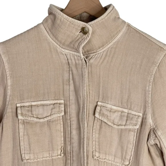 James Perse Utility Jacket Womens Size 3 Large Cotton Safari Military Chore Coat