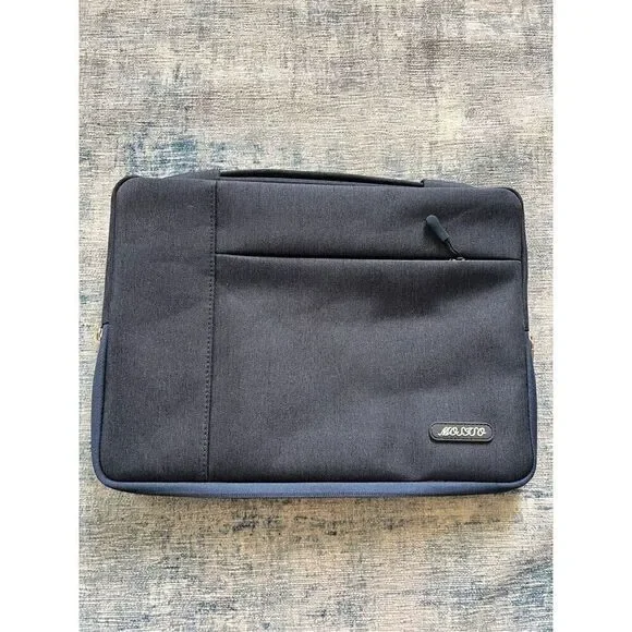 Mosiso Blue Laptop Ipad Zippered Sleeve Bag with Carry Handle