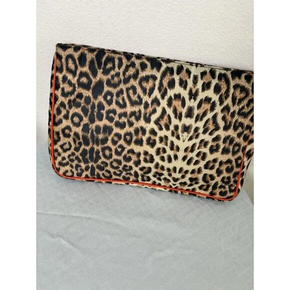 Laptop Sleeve Case Leopard Print with Orange Piping 10x16 inches