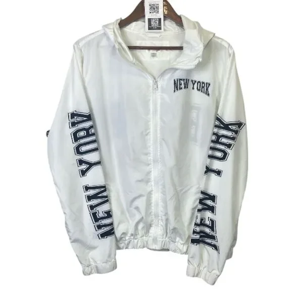 NEW YORK White Windbreaker Jacket / XL