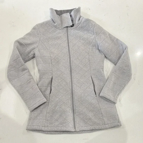The North Face Women's Caroluna Quilted Full Zip Fleece Lined Jacket Gray Size S