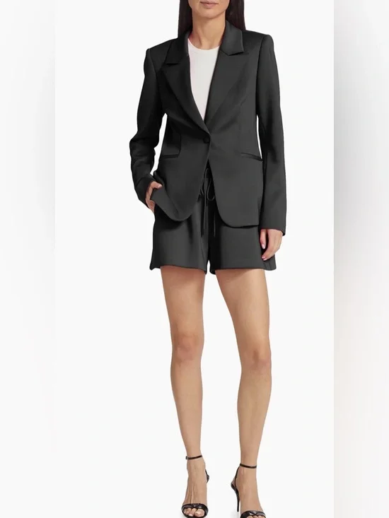 Good American Scuba Blazer Black Single Button NWT Size 3 (Large)