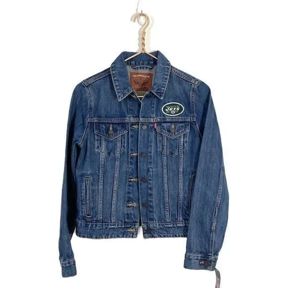 Levi's X NFL Womens NWT Small New York‎ Jets Denim Jean Jacket Trucker