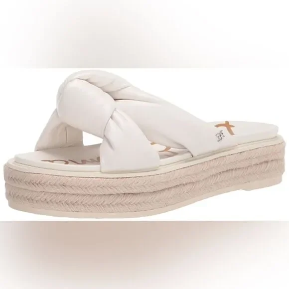 Sam Edelman Women's Kory Espadrille Wedge Sandal 6.5 Bright White NWB