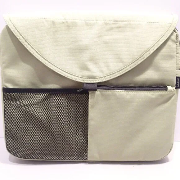 LL Bean Lime Green Laptop Sleeve School College Student University Ripstop