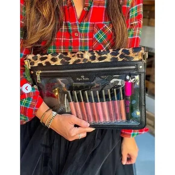 Piper Noble Leopard LARGE Organizer Laptop Crossbody Wallet Handbag Clutch‎