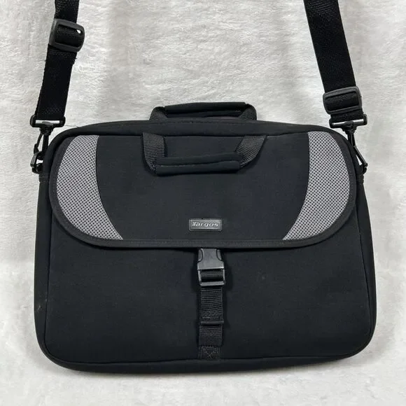 Targus Laptop Messenger Bag Black Gray CVR200-12A With Strap for 15” Laptop