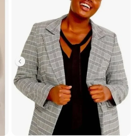 Lane Bryant the Bryant blazer single button plaid blazer size 20