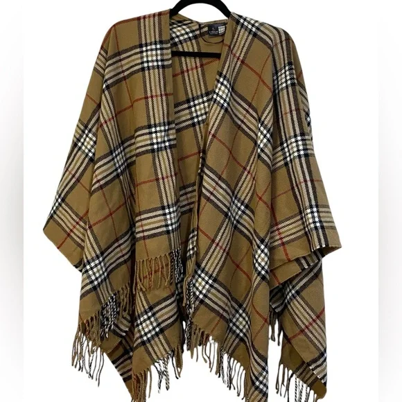 V. Fraas Plaid Ruana Wrap