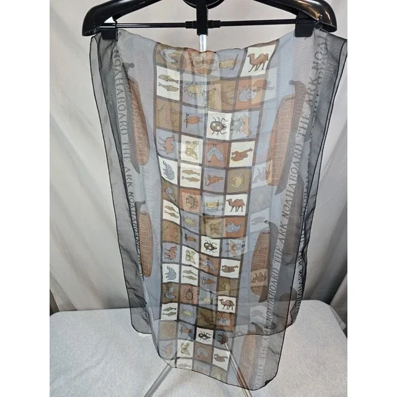 A-land Corp Noahs Ark Scarf From 1995 Animals Boat Biblical