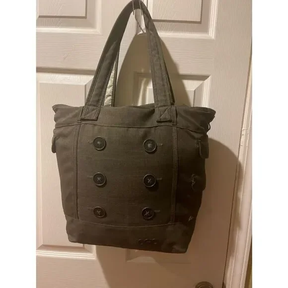 OGIO Canvas Button-Front Tote Bag in Olive Green