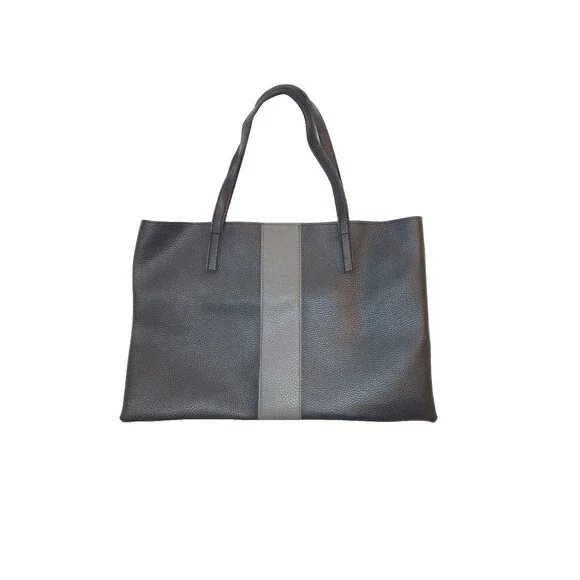Vince Camuto Tote Bag Soft Vegan Pebble Leather Black And Grey Bag, Laptop Bag