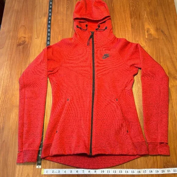 Nike Women's Running Jacket with Hood Red Heather Size S‎