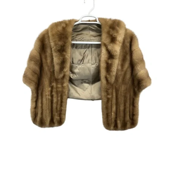 Vintage Women's Autumn Haze Real‎ Fur B Sybil Shawl Stole Wrap