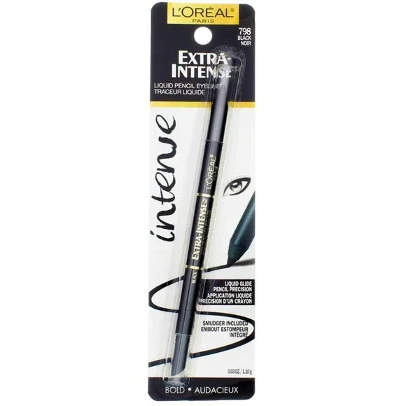 L'Oreal Paris Extra Intense Liquid Pencil Eyeliner 798 Black Noir with Smudger