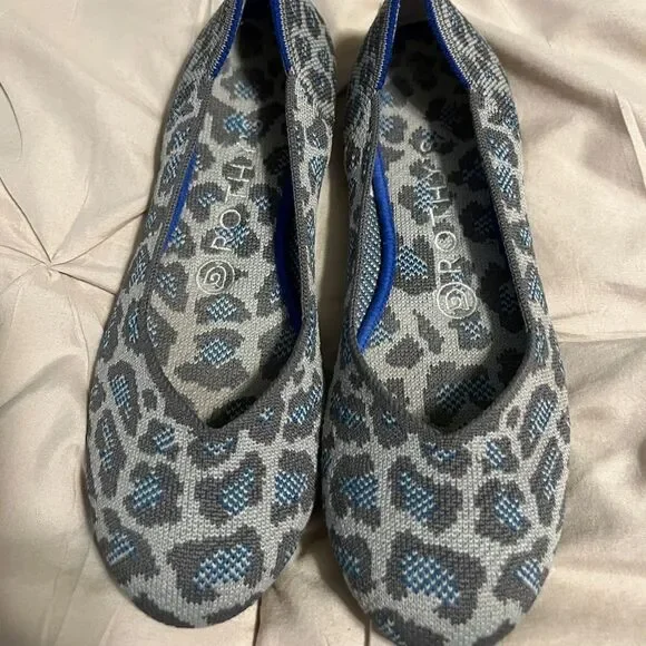 Rothy's Women's Leopard Print Flats - Gray and Blue