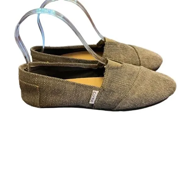Corkys SUES Women's Casual‎ Canvas Flats Shoes Slip On Fat Beach Size 7