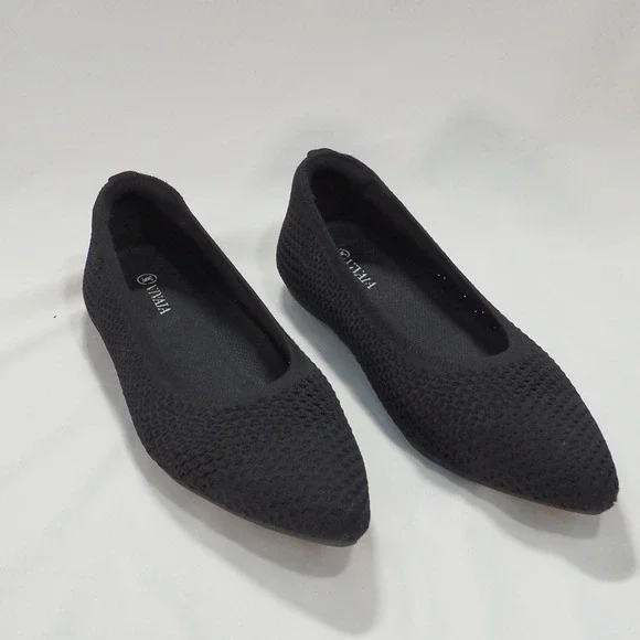 Vivaia Adria 5° Ballet Flats Black EU 42 Pointed Toe Washable Sustainable Knit
