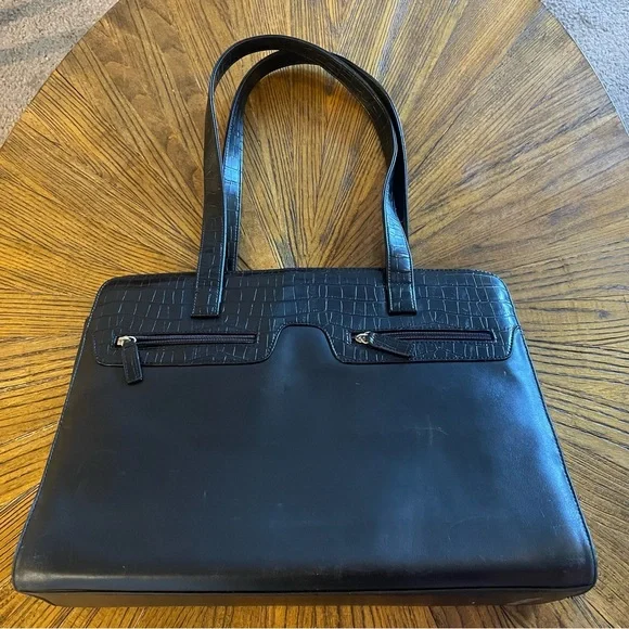 Buxton Black Leather Tote