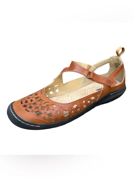 JBU Jambu Women’s 9 1/2 Bellerose Brown Floral Cutout Memory Foam Comfort Shoes