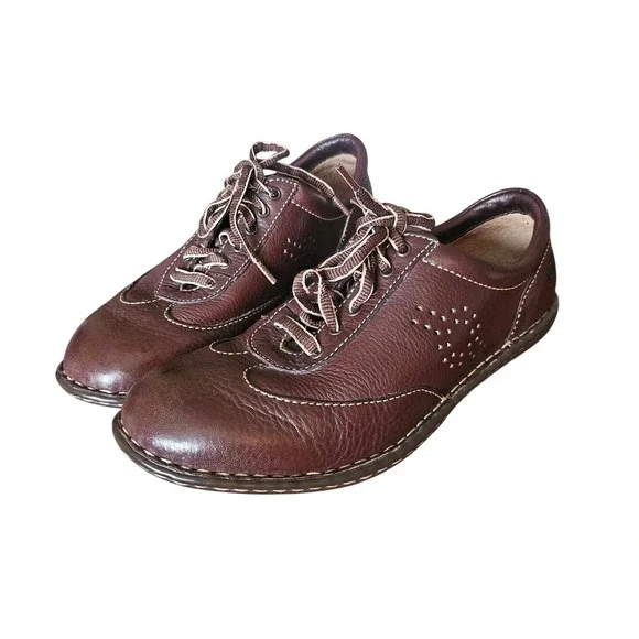 Born Brown Leather Oxford Shoes Womens 9 Comfort Lace-Up