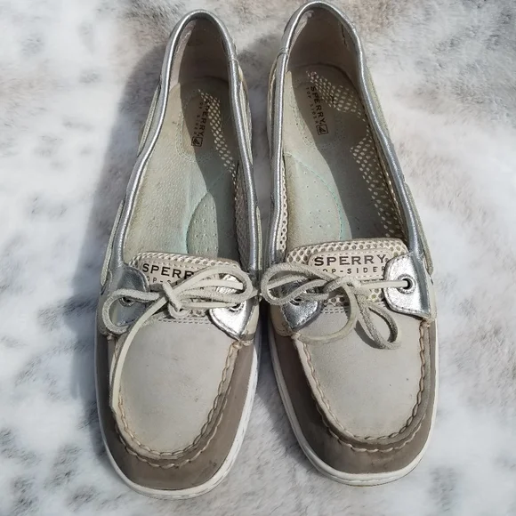 Sperry Top Sider Womens Boat Shoe Size 10M Leather Gray Slip on Driving Moccasin