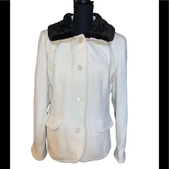 Marvin Richards Button Front Corduroy Wool Coat