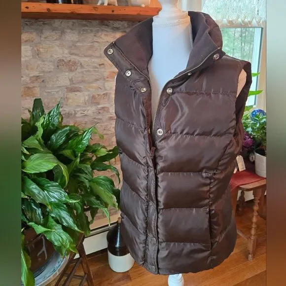 J.Crew Dark Brown Down Womens PufferVest S