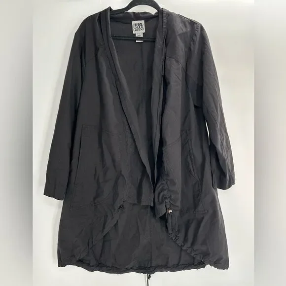 Prairie Underground Black Night Jump Jacket Cardigan Open Lagenlook Size L