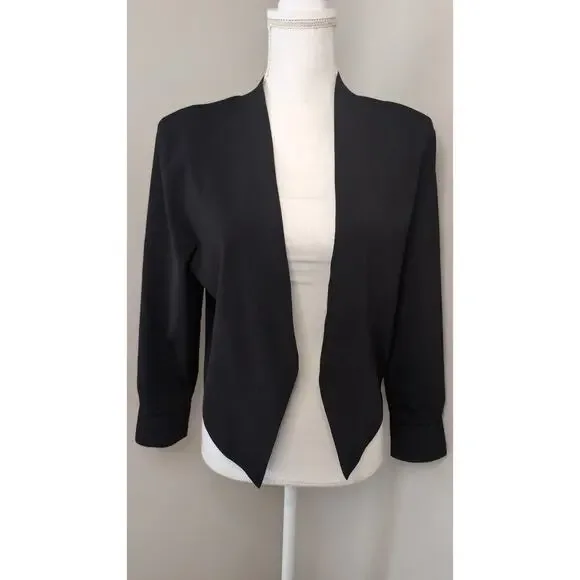 MM LaFleur Open Front Blazer XL Black Workwear Minimalist Jacket
