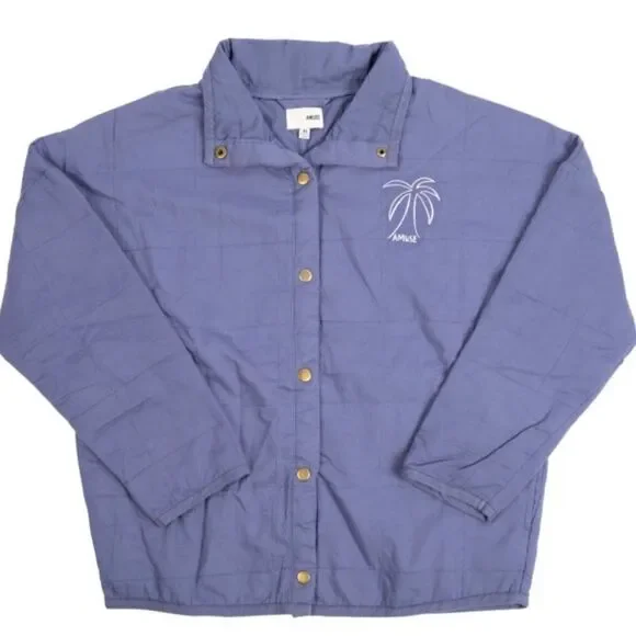 Amuse Society Sea Breeze Quilted Embroidered Chore Barn Coat Jacket Sz XXL NWT