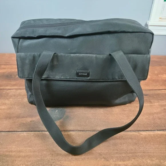 Citysac Laptop Messenger Bag Mens Womens OS Black Good Nylon Padded Commuter