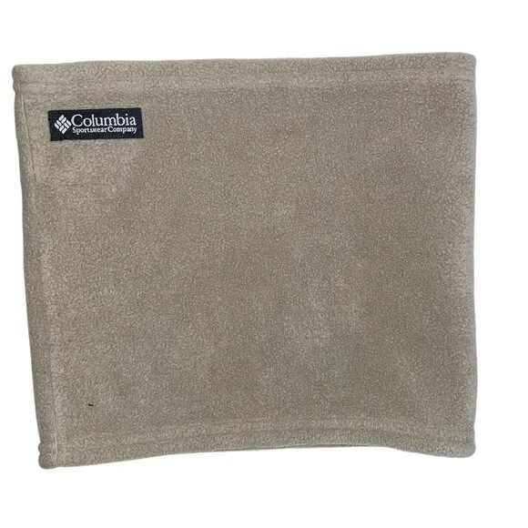 Vintage Columbia Fleece Head Band Neck Gaiter Warmer Tan One Size Unisex‎
