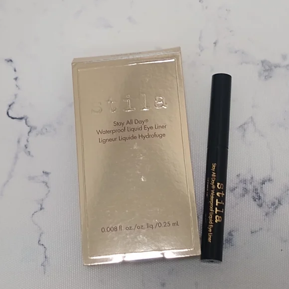 Stila STAY ALL DAY Waterproof Liquid Eye Liner INTENSE BLACK Travel Sz 0.008 OZ