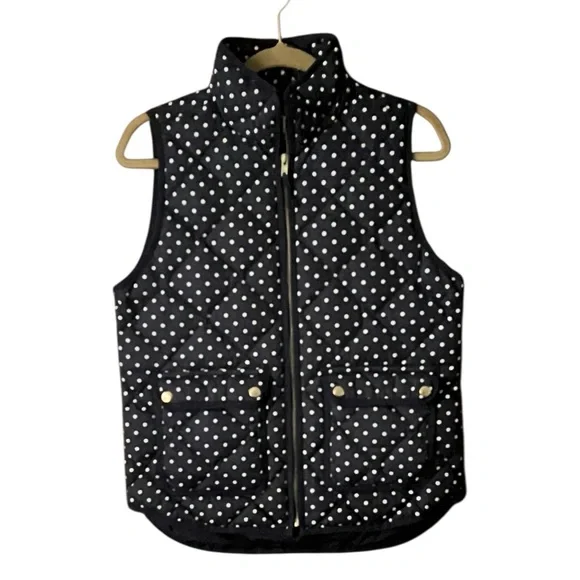 J.Crew Polka Dot down & feather Puffer Vest. Size S.