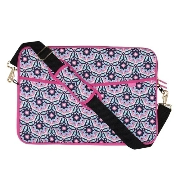 QUIP LARGE LAPTOP BAG with messenger strap in Kaleidoscope Print