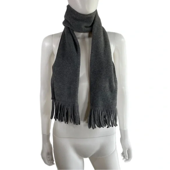 Amanda Smith Soft Fringe Gray Winter Scarf