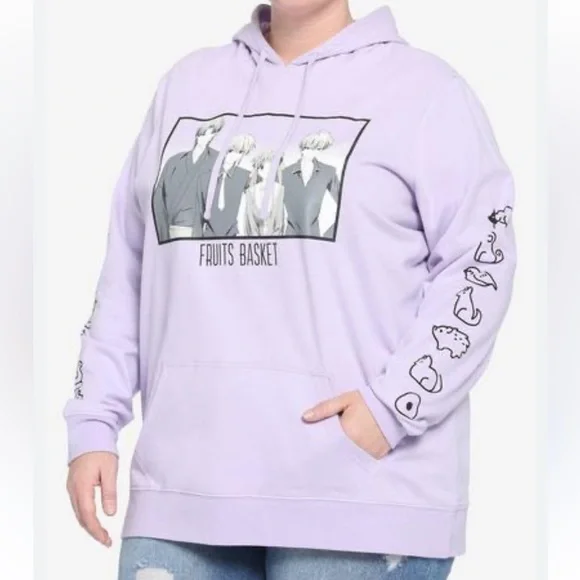 Hot Topic Lavender Fruits Basket Graphic Hoodie