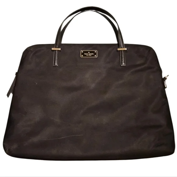 Kate Spade New York Black Nylon Laptop Tote | Work Bag | Classic Style
