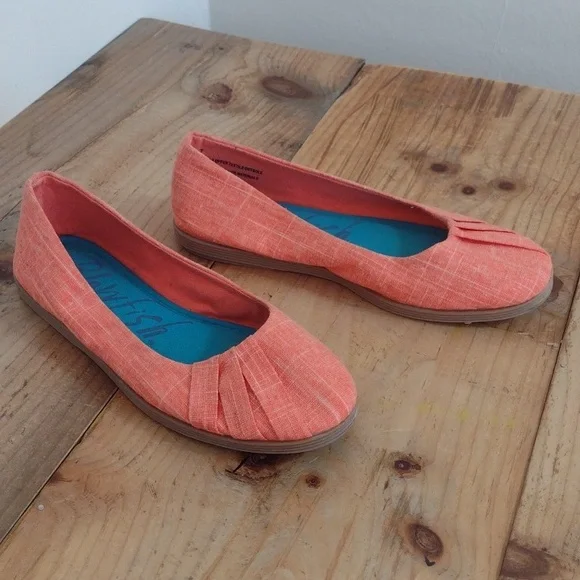 Blowfish Malibu Orange Slip On Ballet Flat Comfort Shoes Size 7