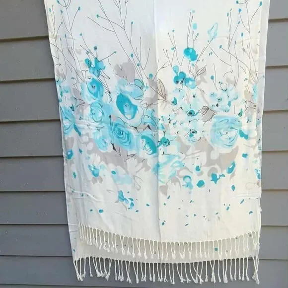 Blue White Gray Pashmina