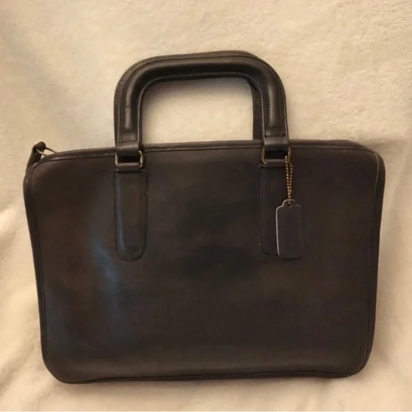 Coach leather brief case 13 x 11 x 3 inches