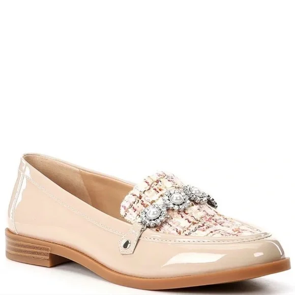 Copper Key Jewel Tinsel Tweed Loafers SZ 6.5