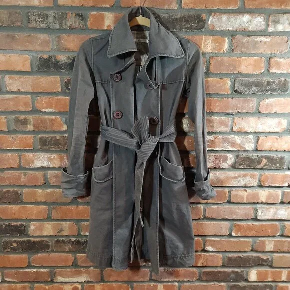Mike & Chris Double-breasted Belted Canvas Trench Coat Minimalist Women's XS