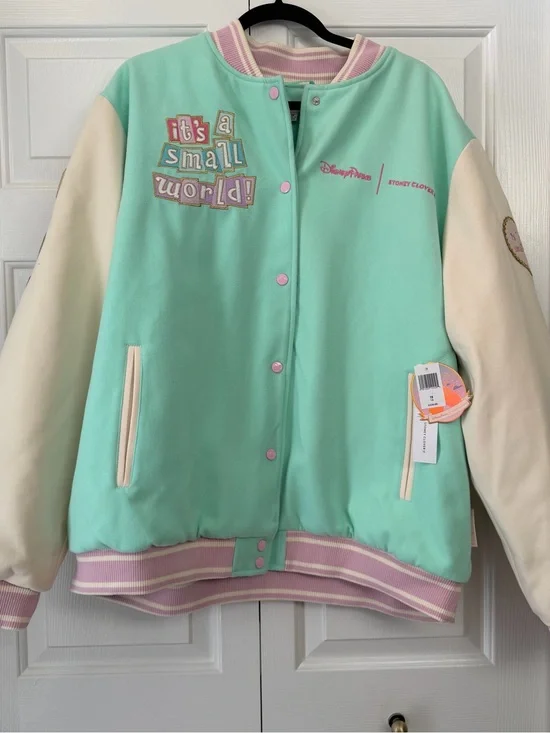 Disney Stoney Clover Lane SCL Varsity Jacket It’s A Small World Adult 1X NEW